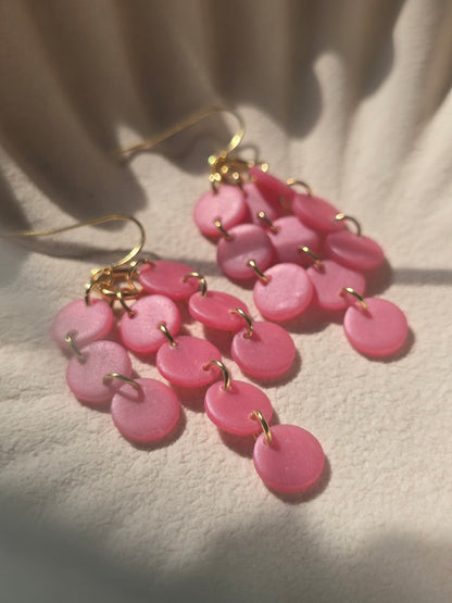 Circle chain drop earrings