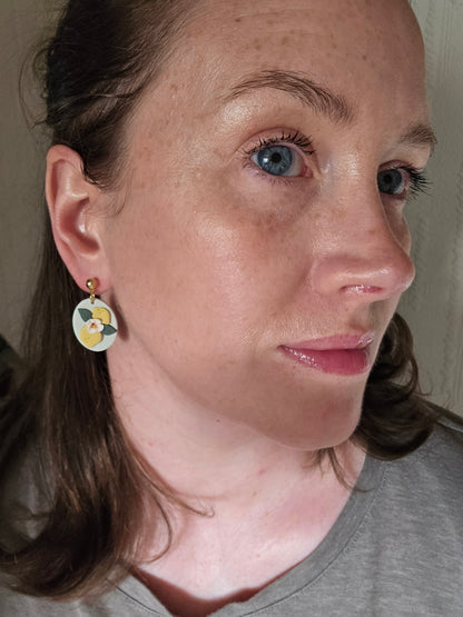Lemon dangles| Can be switched for silver/ fish hook