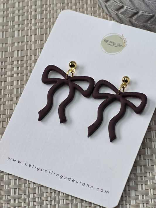 Bow dangles-mocha
