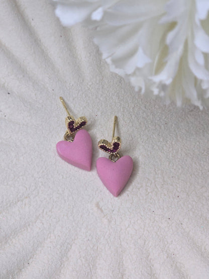 Bubble heart gem dangles