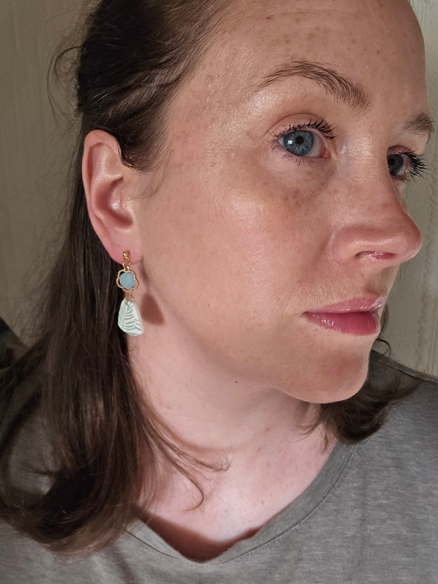 Palm print gem dangles