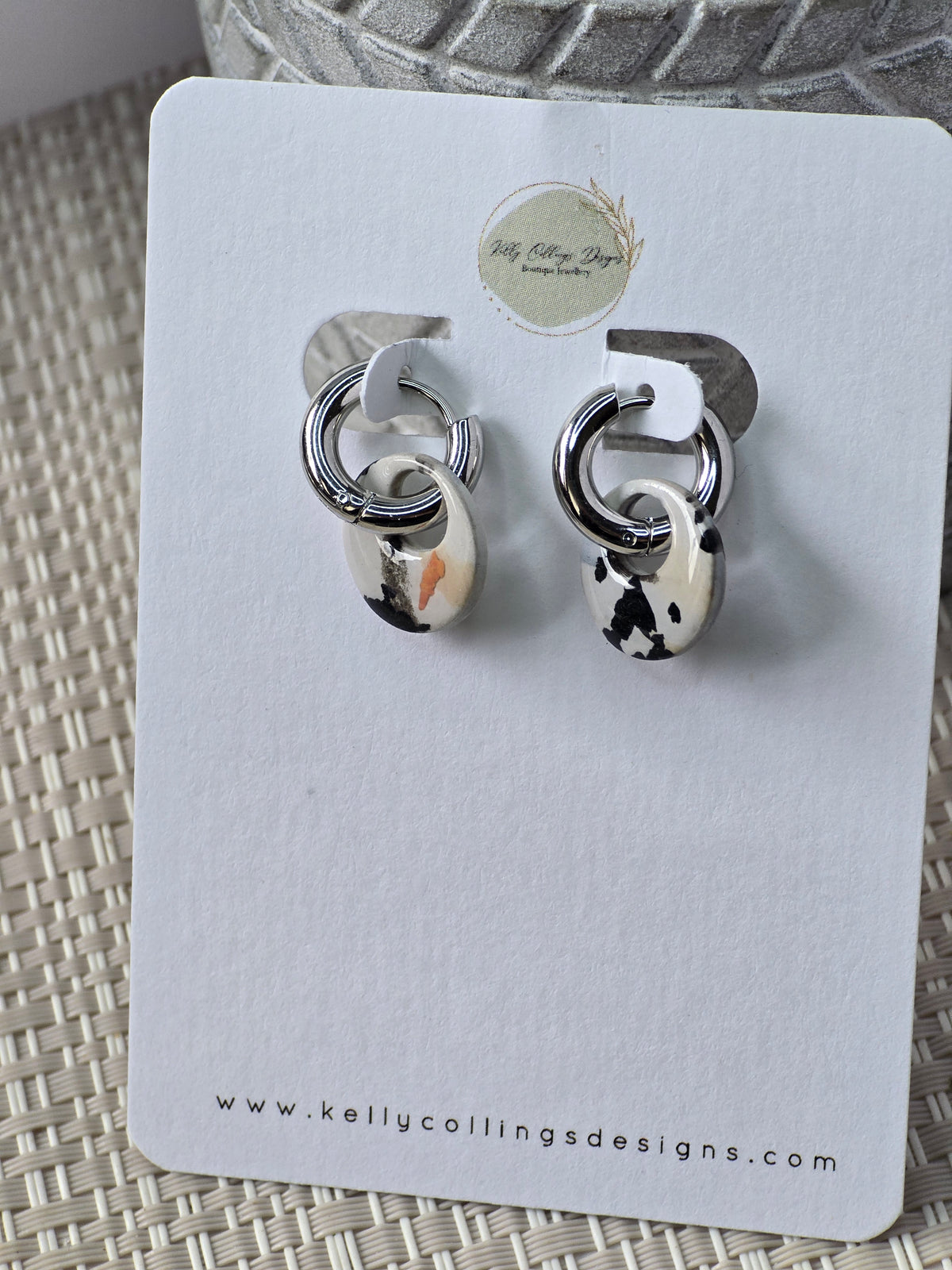 2 in 1 hoops - Dalmatian jasper