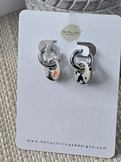 2 in 1 hoops - Dalmatian jasper