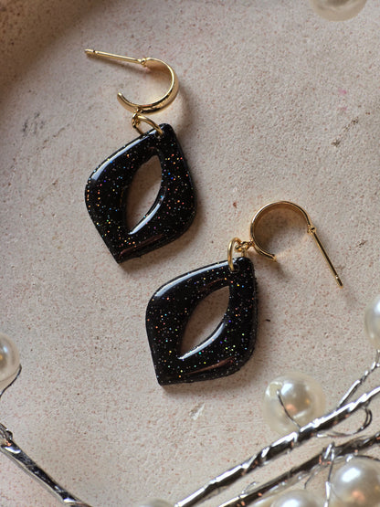 Black glitter huggies|can be switched for silver