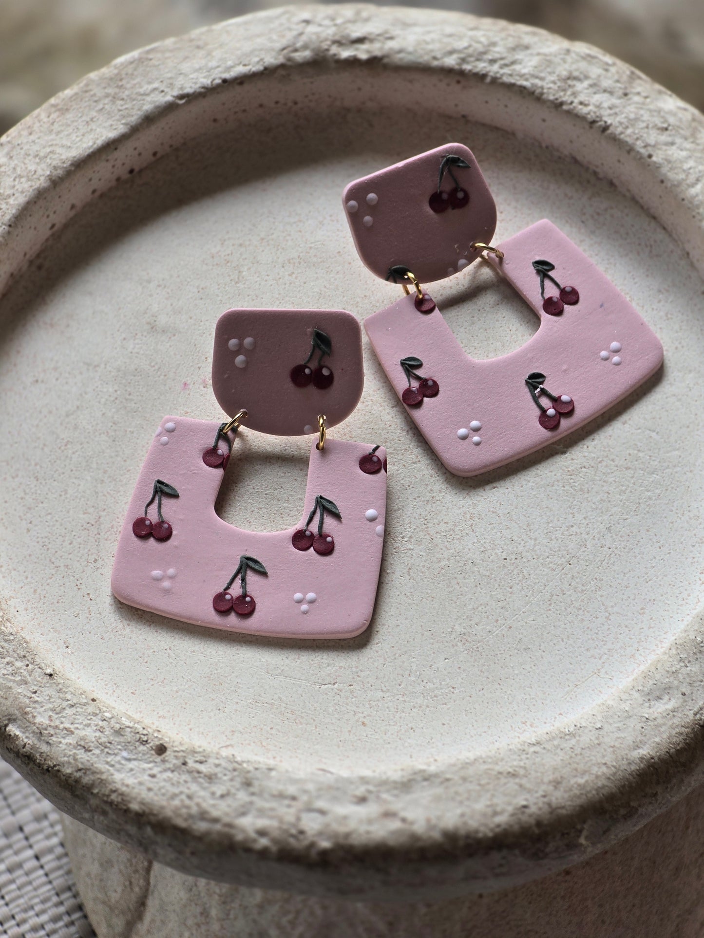 Cherry statement dangles| Can be switched for silver