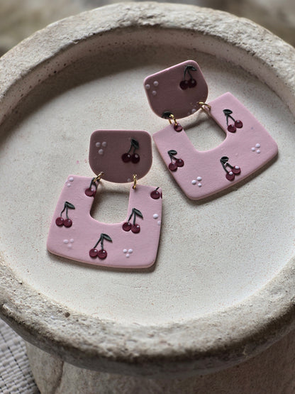 Cherry statement dangles| Can be switched for silver