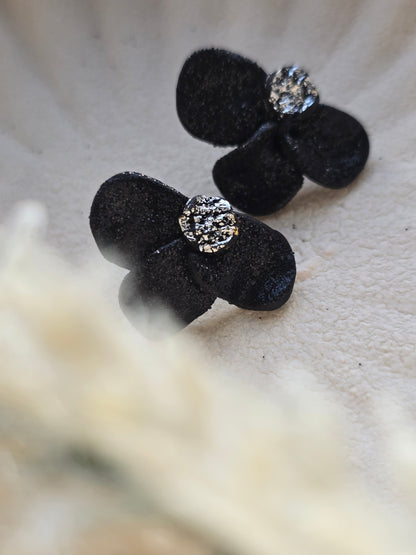 Glitter flower studs
