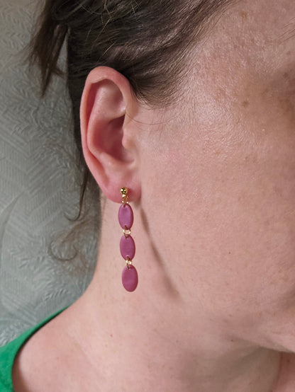 Sophie| deep purple| can be swiched for silver/fish hook