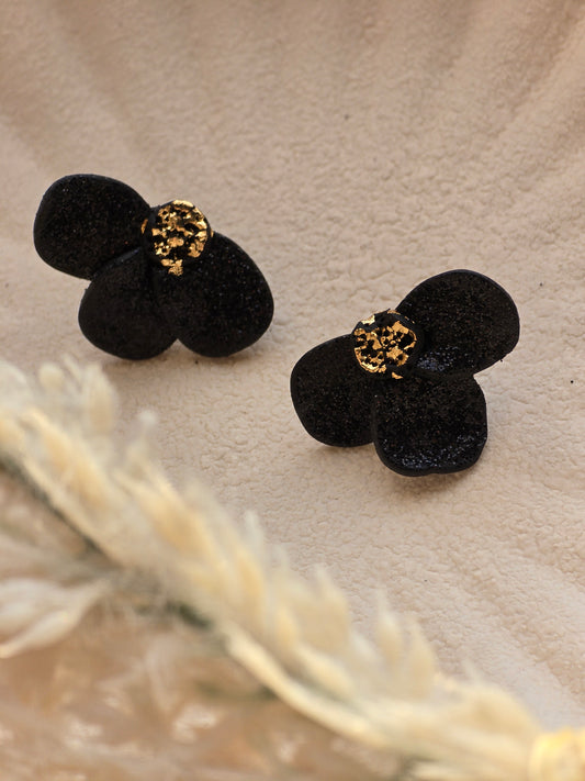 Glitter flower studs