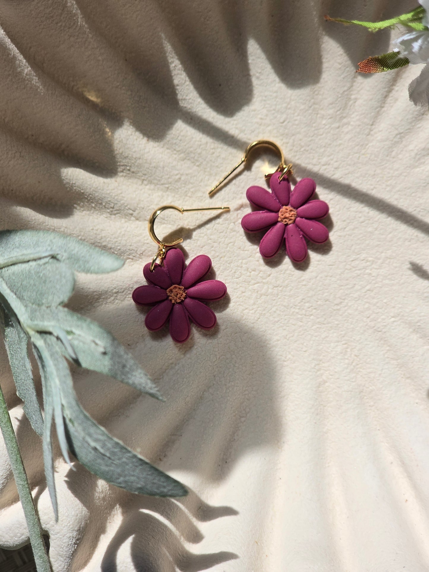 Pink daisy huggies|can be switched for silver