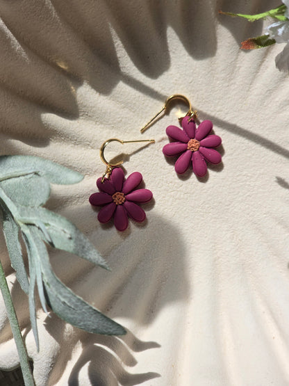 Pink daisy huggies|can be switched for silver