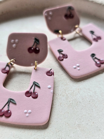 Cherry statement dangles| Can be switched for silver