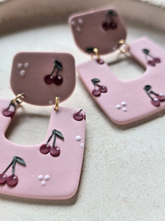 Cherry statement dangles| Can be switched for silver