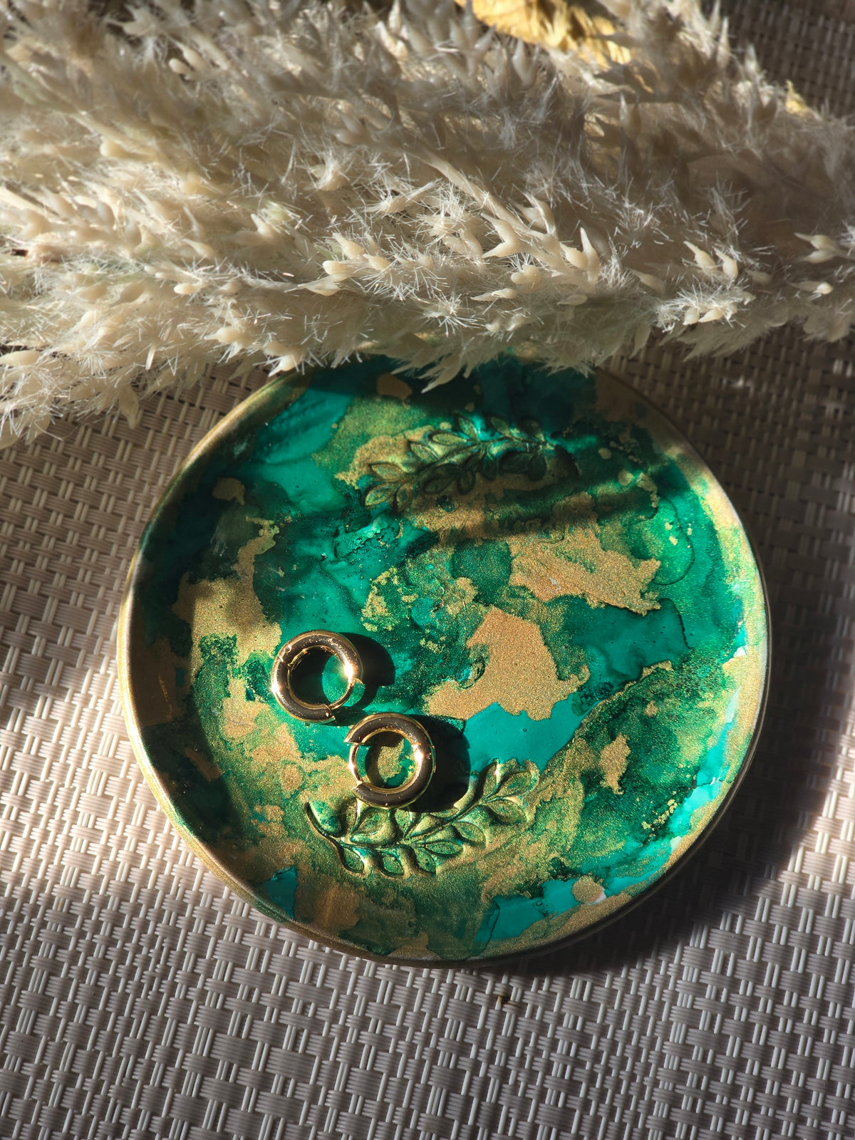 Green marble trinket dish