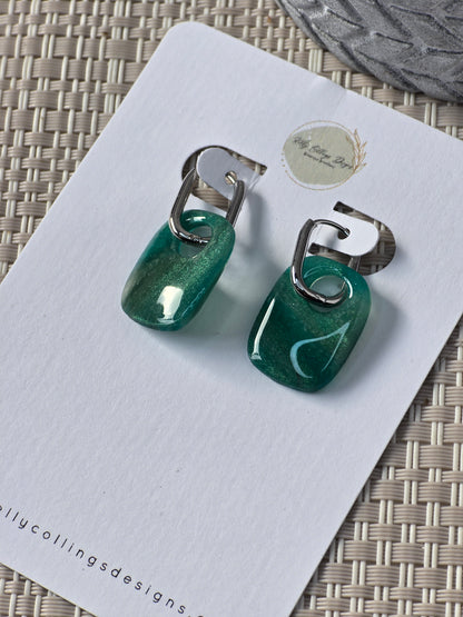 2 in 1 hoops - green marble