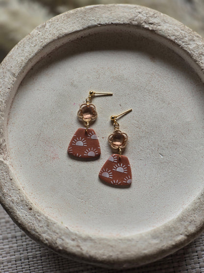 Sun print gem dangles