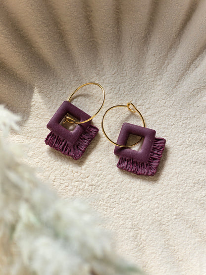 Fringe detailed hoops| can be switched for silver