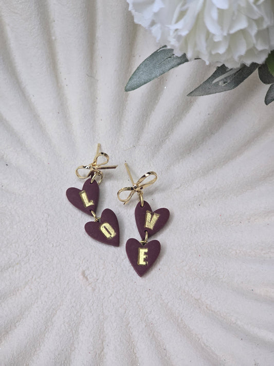 L.O.V.E bow dangles
