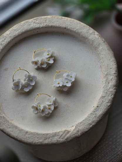Flower hoops| opaque blue
