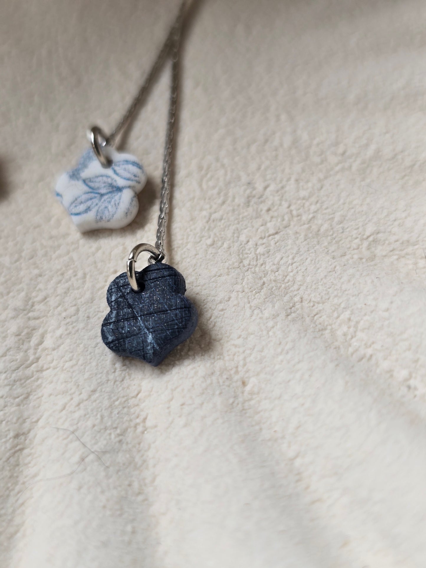 Denim & floral Huggies| can be switched for silver