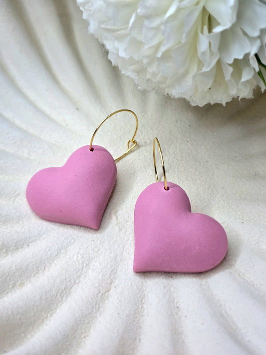 Bubble heart hoops| can be switched for silver