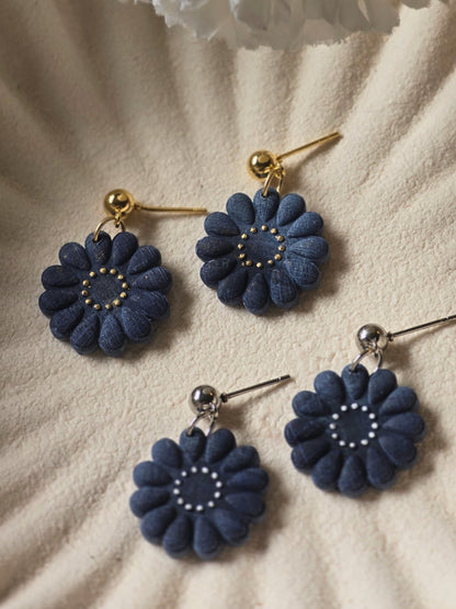Denim flower dangles|can be switched for fish hook