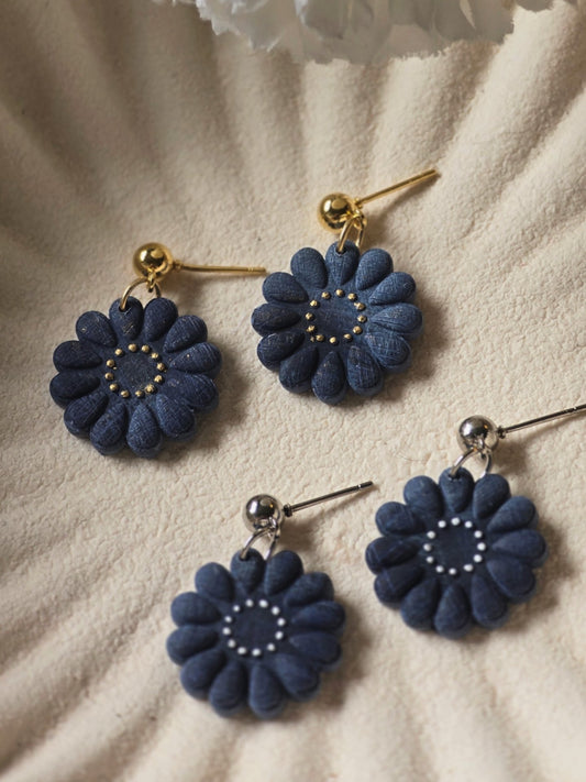 Denim flower dangles|can be switched for fish hook