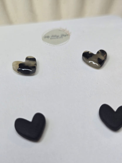 Duo heart studs