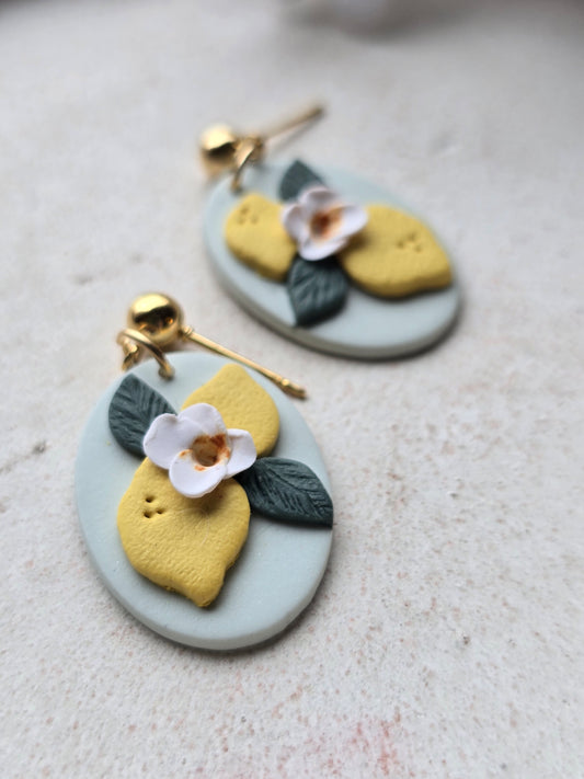 Lemon dangles| Can be switched for silver/ fish hook