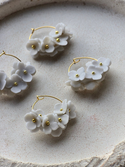 Flower hoops| opaque blue