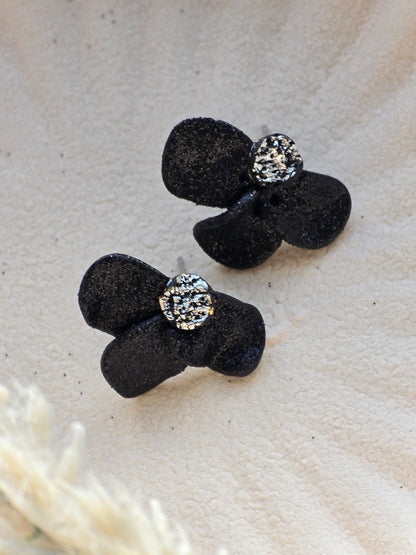 Glitter flower studs
