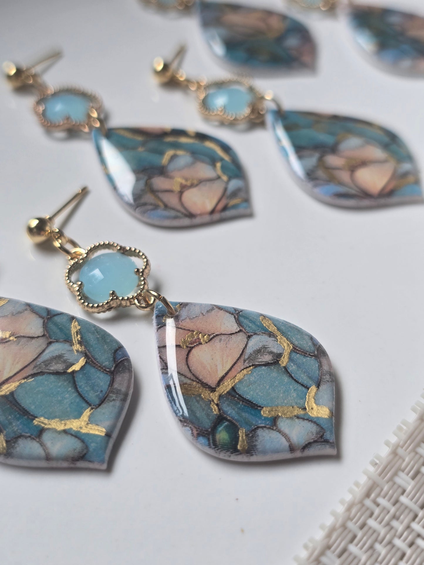 Floral gem dangles