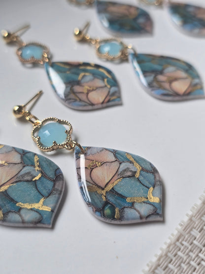 Floral gem dangles